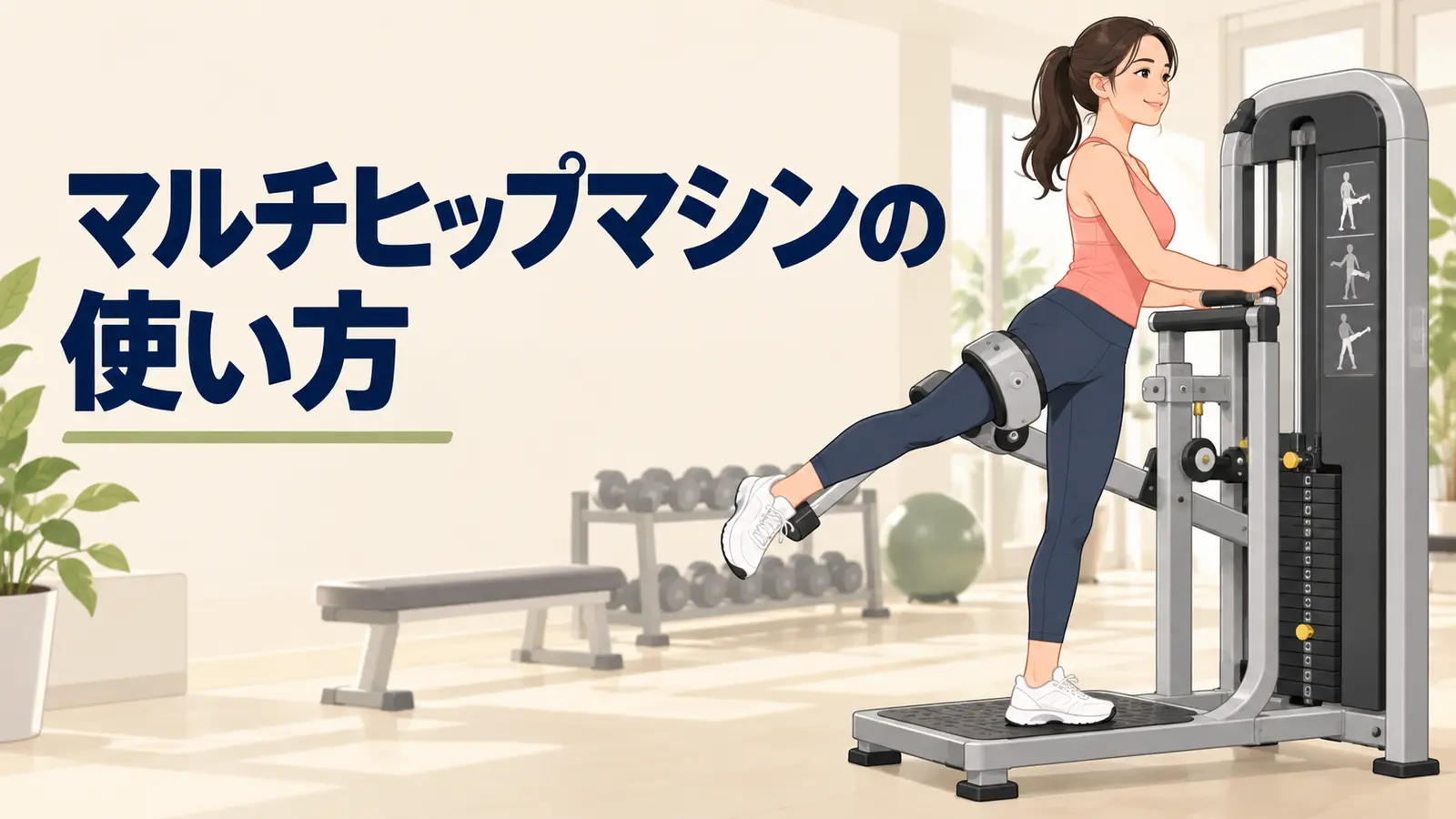 マルチヒップマシンの使い方を示すアイキャッチ