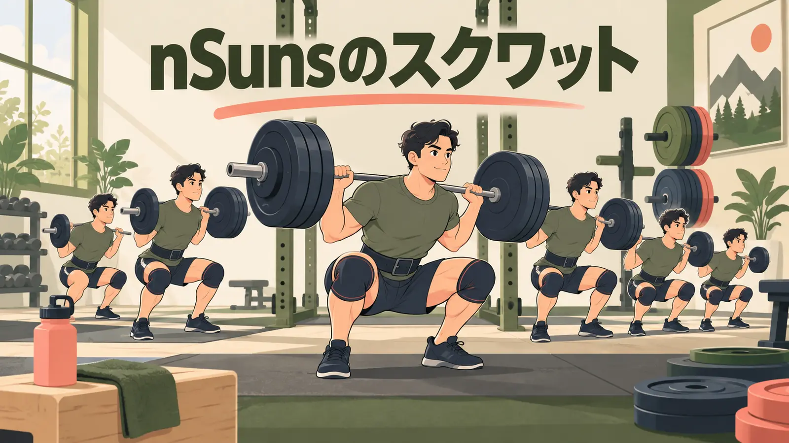 nSunsのスクワット:高ボリューム設定と疲労管理