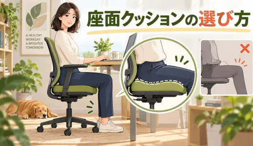 オフィスチェア用座面クッションの選び方｜高さ・沈み込みで姿勢を崩さない使い方