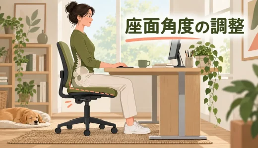 オフィスチェアの座面角度調整｜骨盤が前後へ滑らない合わせ方