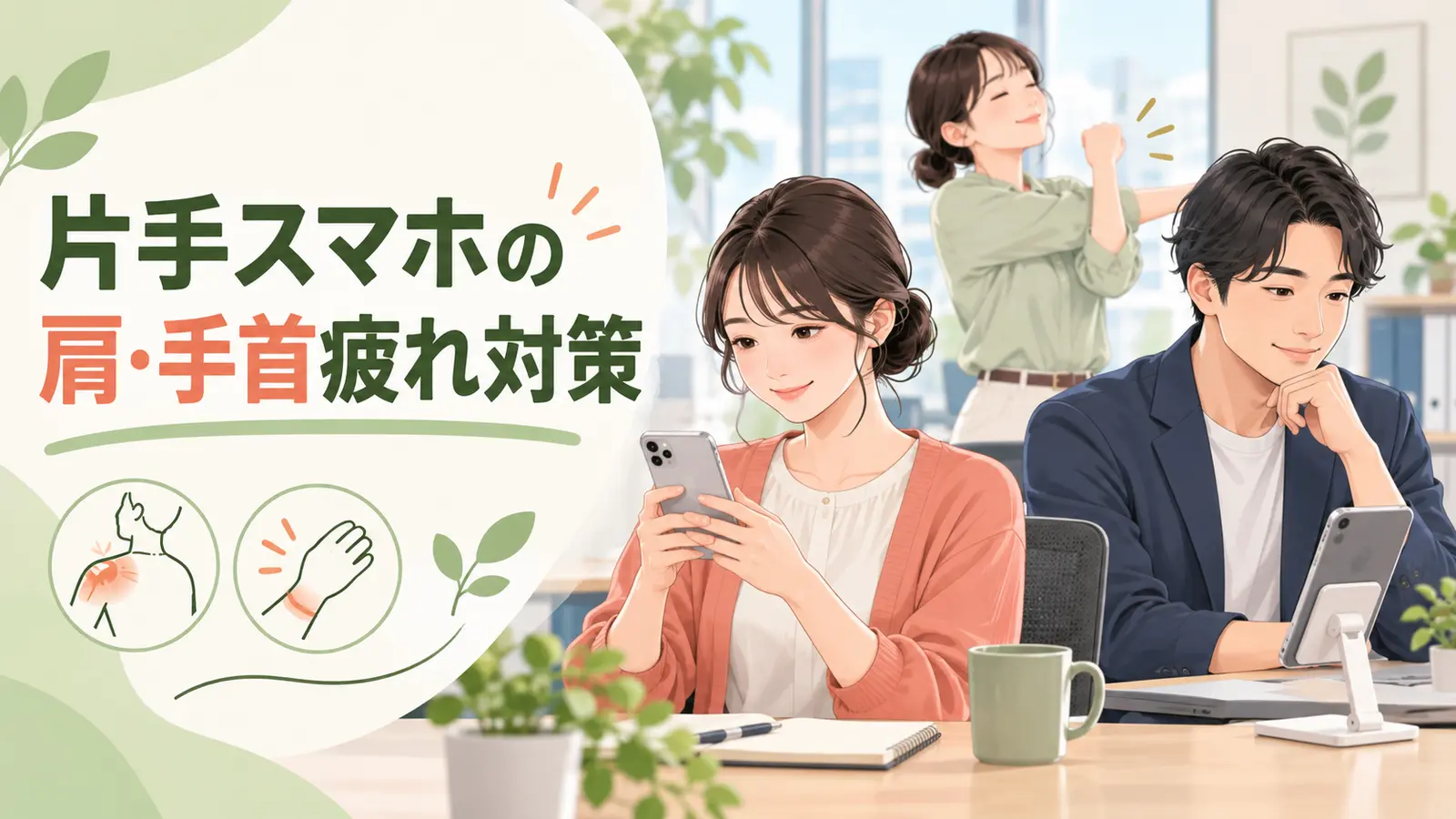 片手スマホのポイントを紹介するアイキャッチ