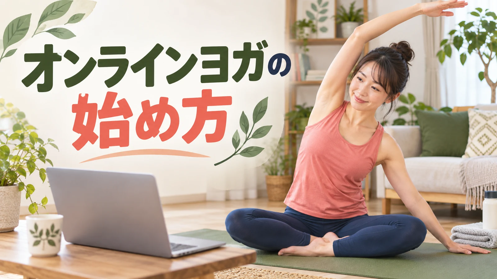 自宅でオンラインヨガを始める初心者向けアイキャッチ