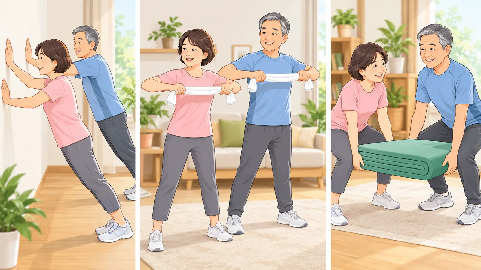 薬の包装を開けやすくする手指運動に備える運動