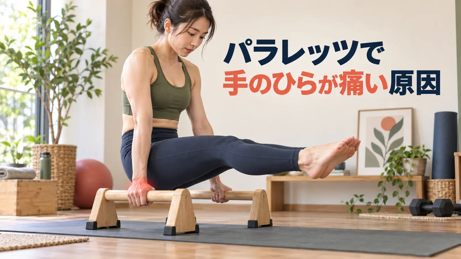 パラレッツで手のひらの違和感を確認する女性