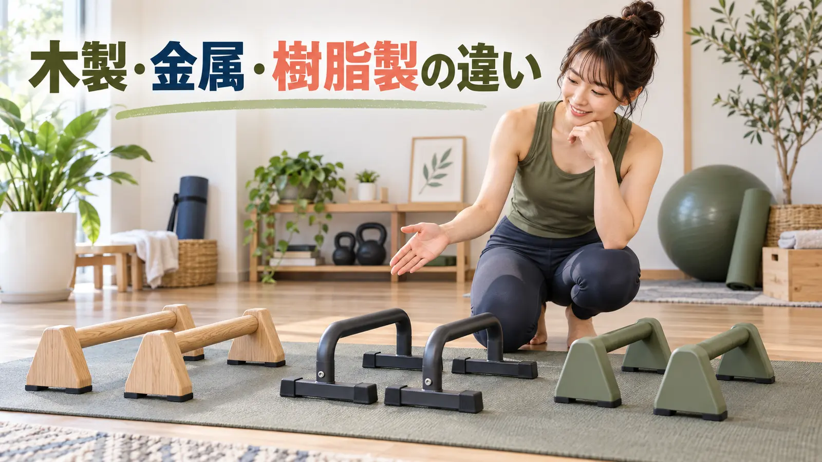 木製・金属・樹脂製パラレッツの違い|材質と使用環境で選ぶ方法の内容を示す専用アイキャッチ