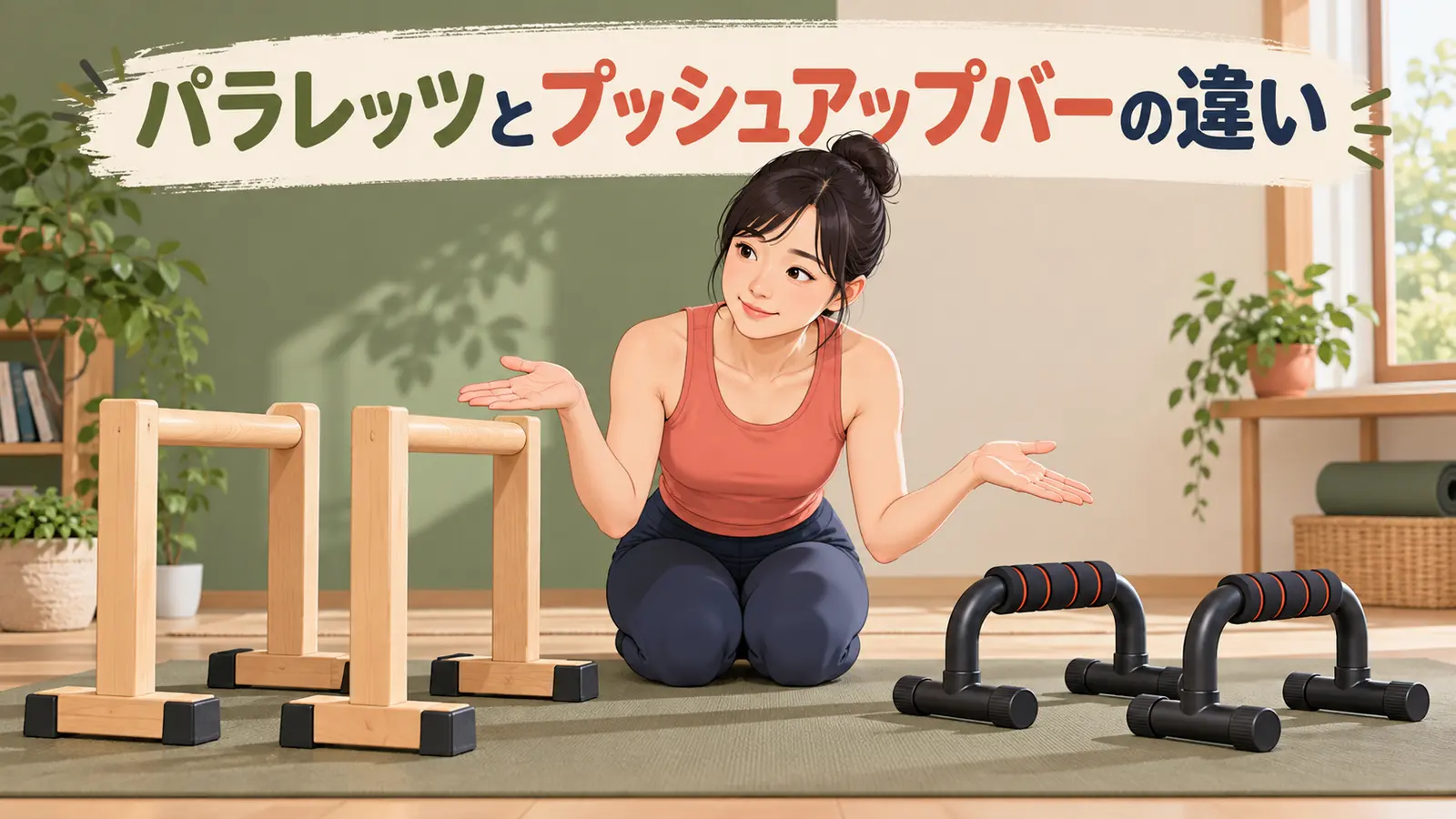 パラレッツとプッシュアップバーの違い|高さ・用途・選び方を比較の内容を示す専用アイキャッチ
