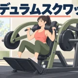 ペンデュラムスクワットマシンを使う様子