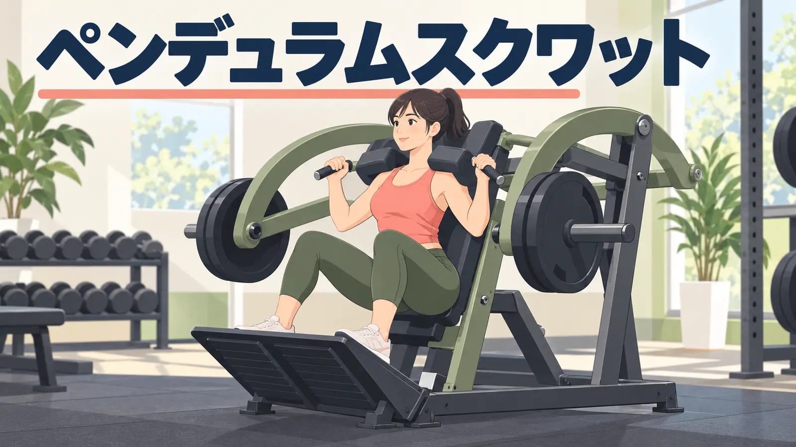ペンデュラムスクワットを行う様子