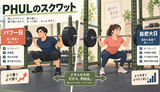 PHULのスクワット｜週2回の組み方と重量設定