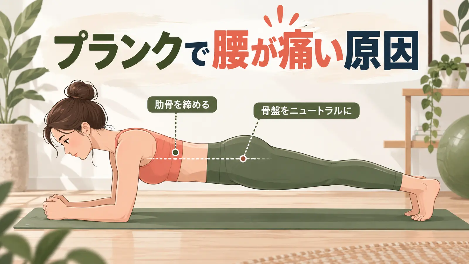 腰を反らさず行うプランクの姿勢