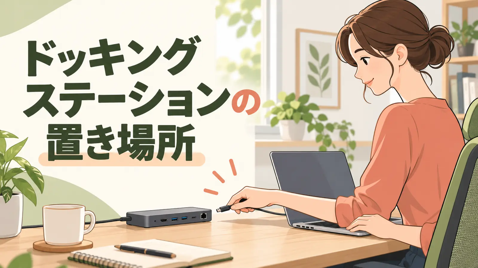 ポータブルモニターとノートPCの配置