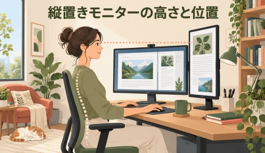 縦置きモニターの高さと位置｜首を上下に動かしすぎない配置方法