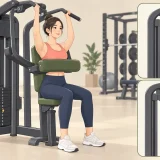 プルオーバーマシンで広背筋を鍛える人物のイラスト