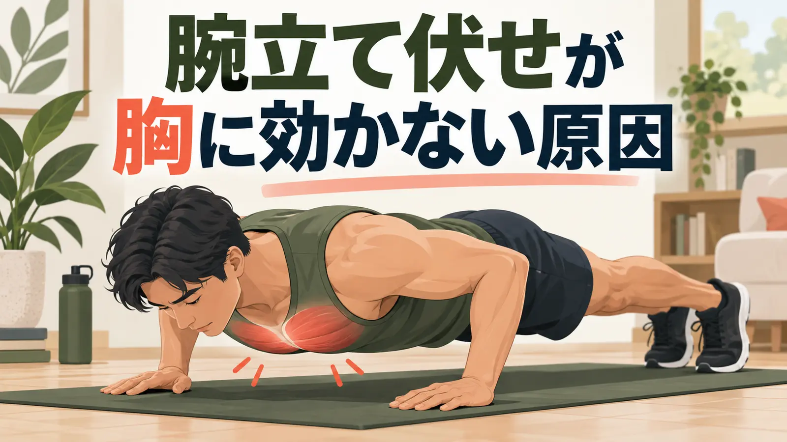 大胸筋に効かせる腕立て伏せのフォーム
