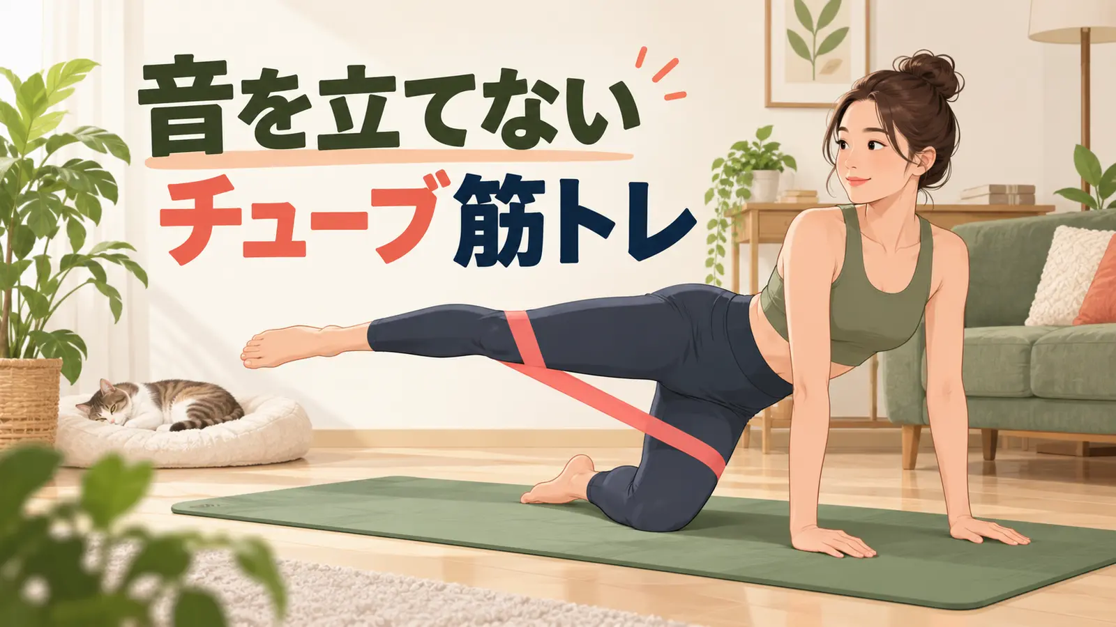 音を立てないチューブ筋トレのアイキャッチ