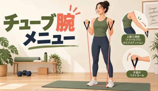 チューブ腕メニュー｜力こぶ・二の腕・前腕を鍛える6種目