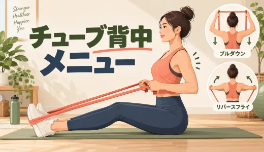 チューブ背中メニュー｜広背筋と肩甲骨周りを鍛える5種目