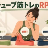 軽度・中等度・高強度の運動感覚を表したチューブスクワット