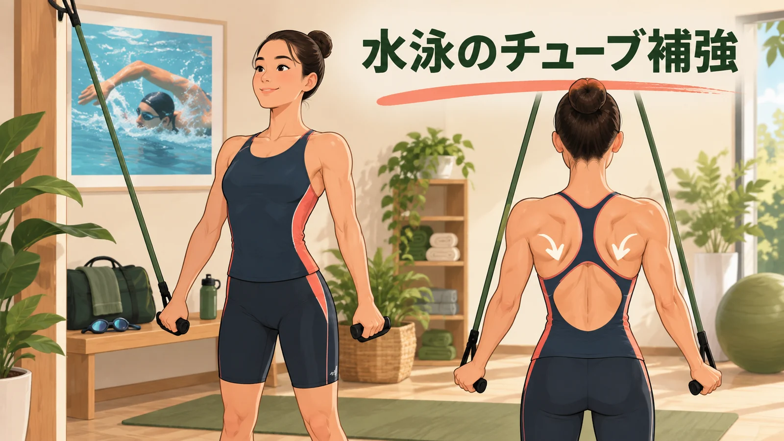 水泳のチューブ補強のアイキャッチ