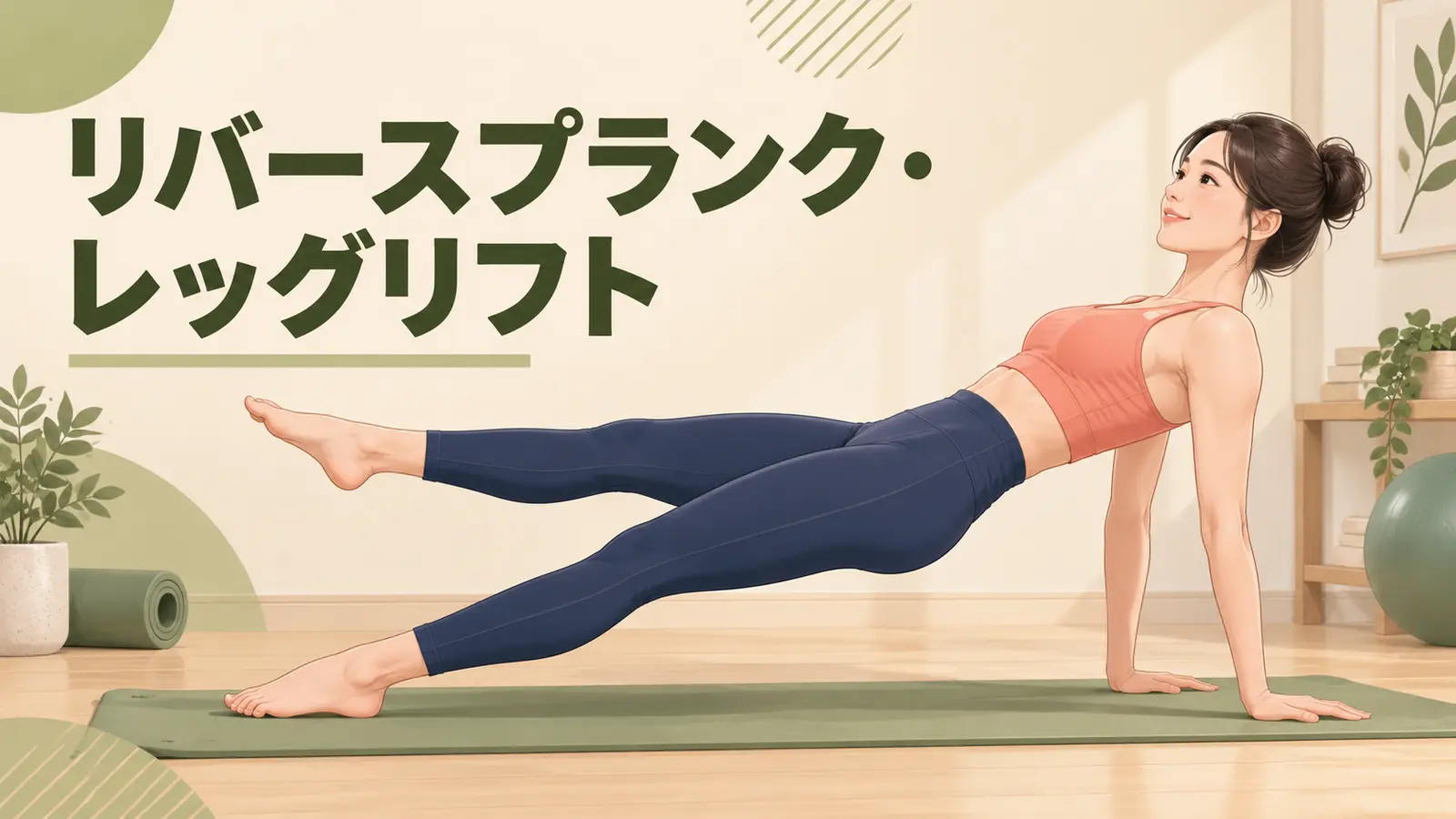リバースプランク・レッグリフトの正しいフォーム