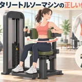 rotary torso machineのフォームを示すイラスト