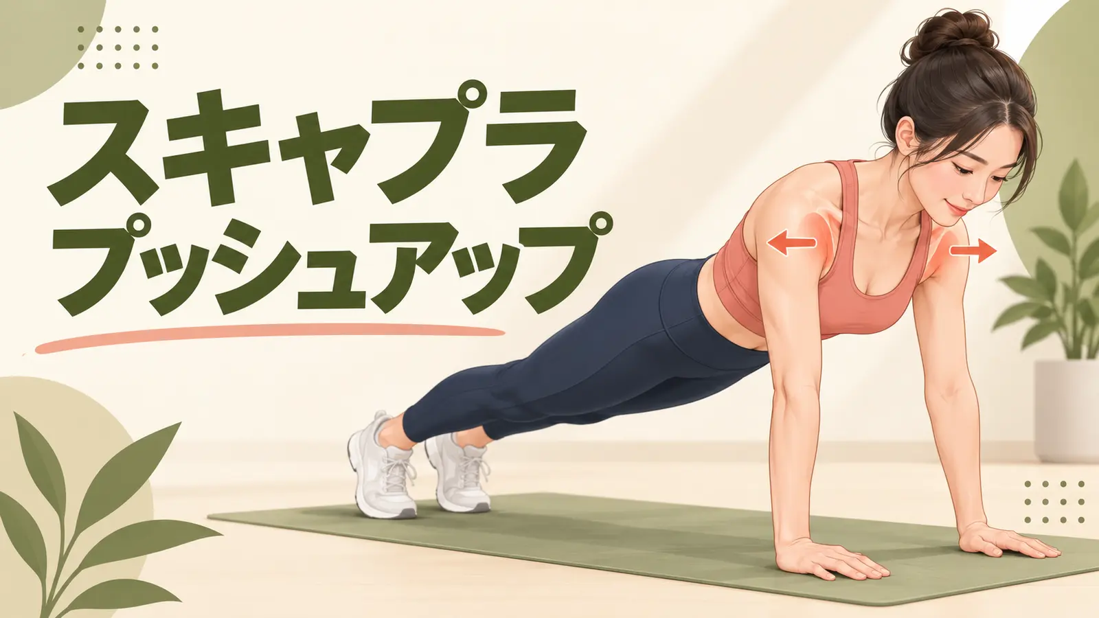 スキャプラプッシュアップで肩甲骨を動かすフォーム