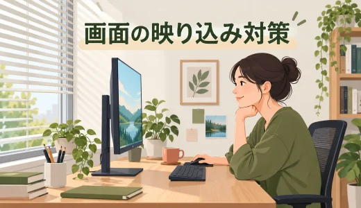 パソコン画面の映り込み対策｜まぶしさで姿勢を崩さない窓・照明の調整