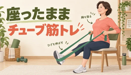 座ったままできるチューブ筋トレ｜椅子で全身を動かす6種目