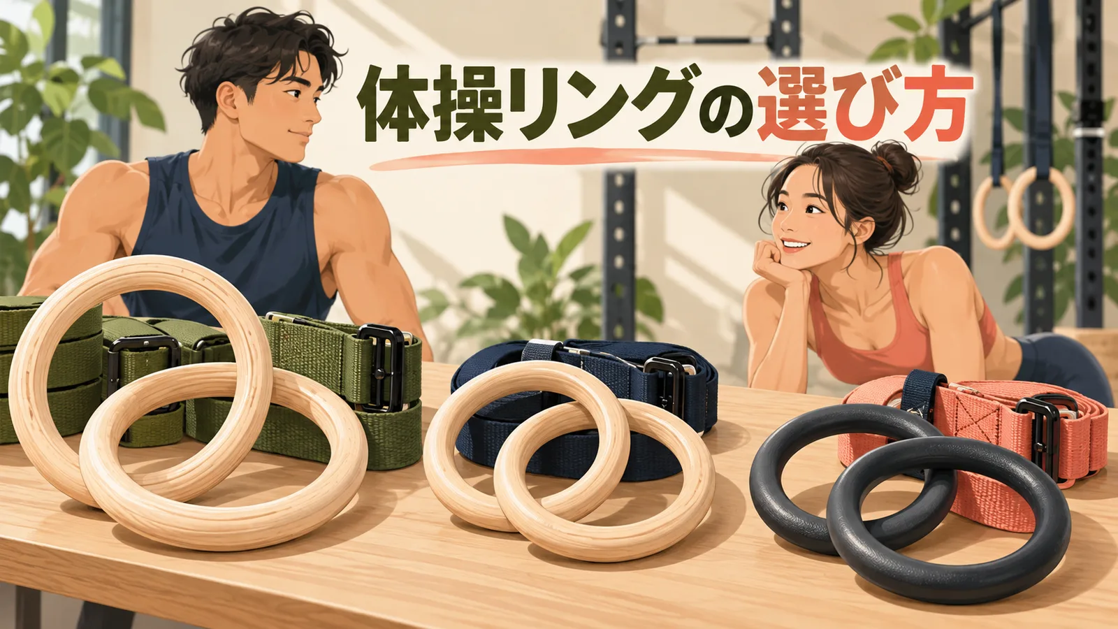 体操リングの選び方 木製と樹脂製の体操リングとストラップを比較
