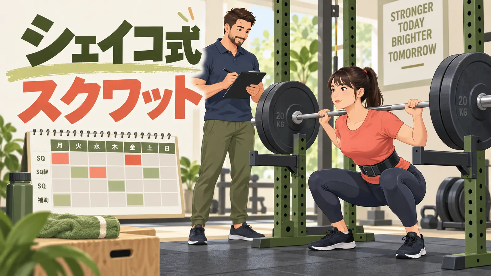 シェイコ式スクワットプログラムの要点を示すアイキャッチ