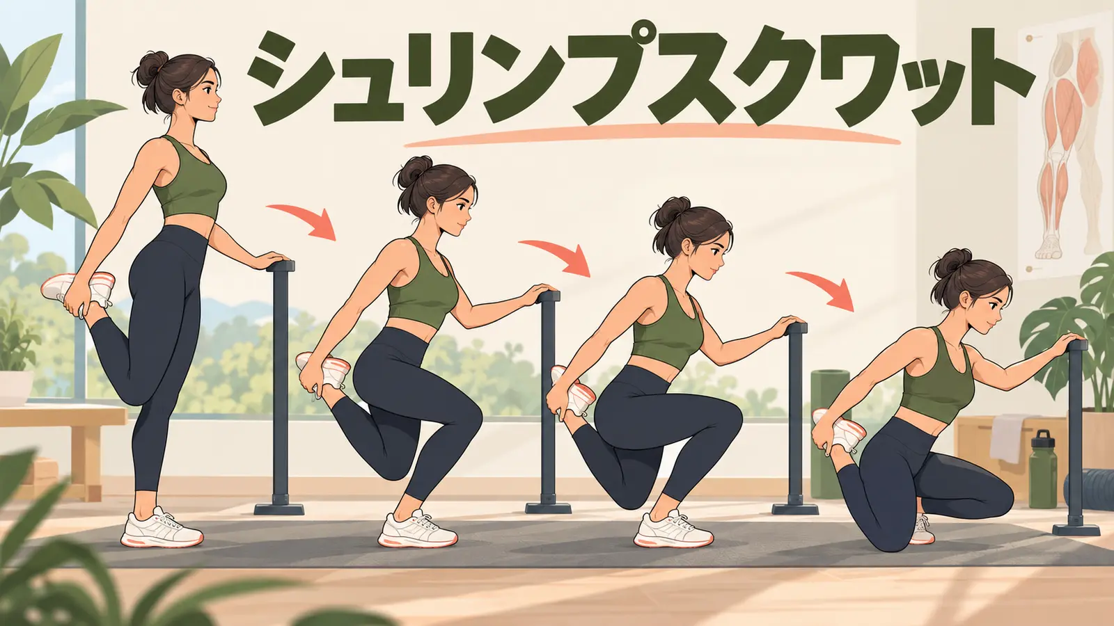 シュリンプスクワットのやり方：段階練習・効果・膝を守るコツ