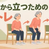 安定した椅子から立ち上がる高齢者のイラスト
