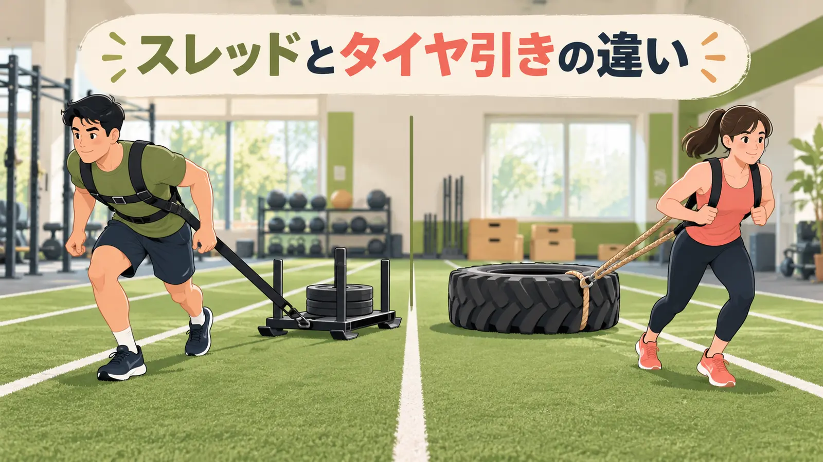 スレッドとタイヤ引き
