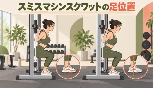 スミスマシンスクワットの足位置｜効き方とフォーム