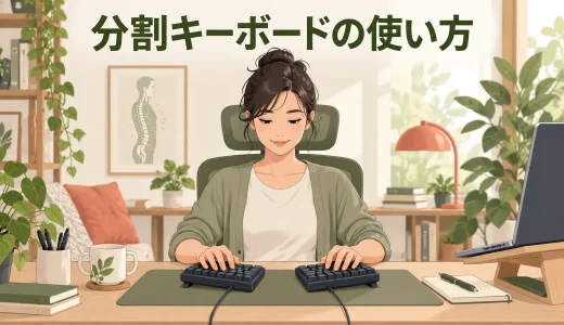 分割キーボードの使い方｜肩・手首を開きすぎない角度と左右間隔