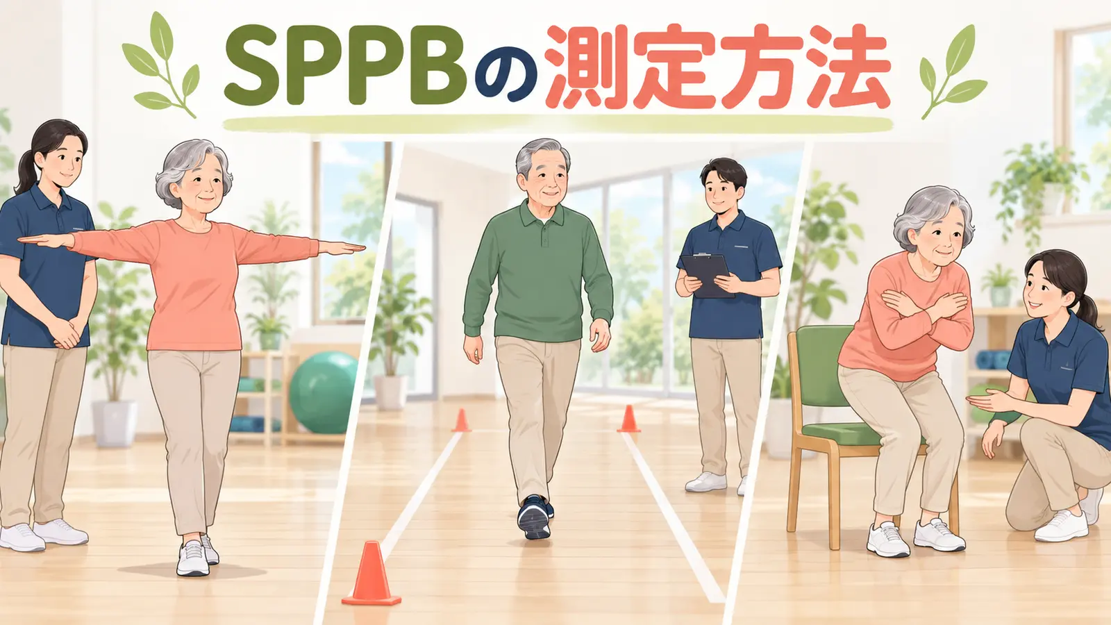 SPPBの測定方法を解説するアイキャッチ
