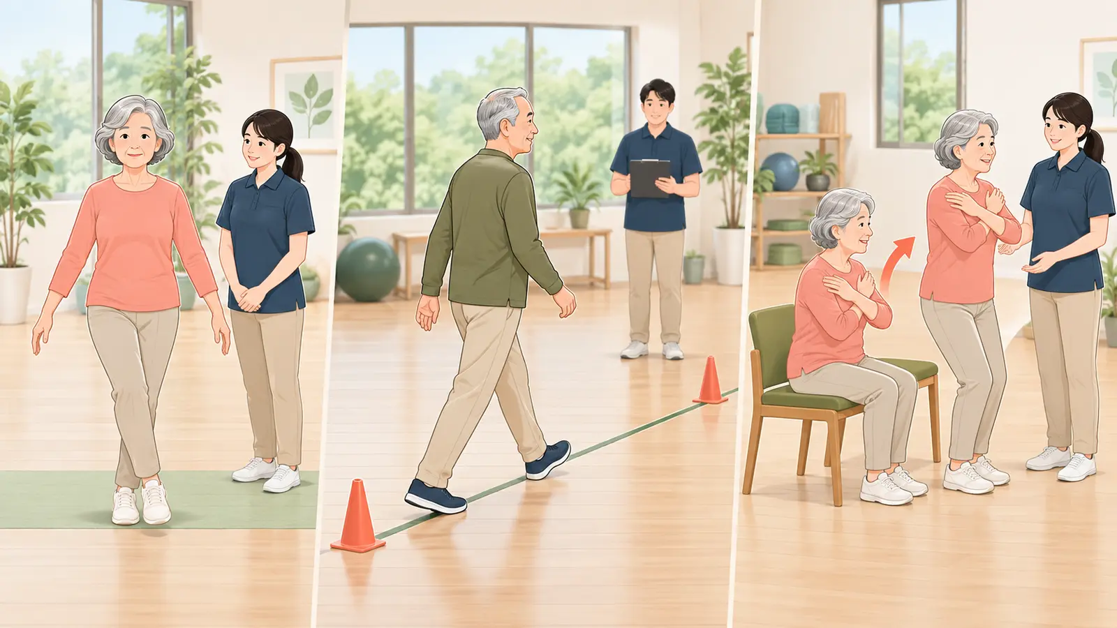 SPPBのバランス・歩行・椅子立ち上がり測定