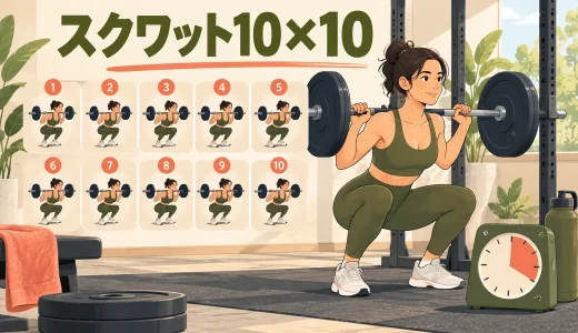 スクワット10×10のやり方｜重量・休憩・高ボリュームの組み方