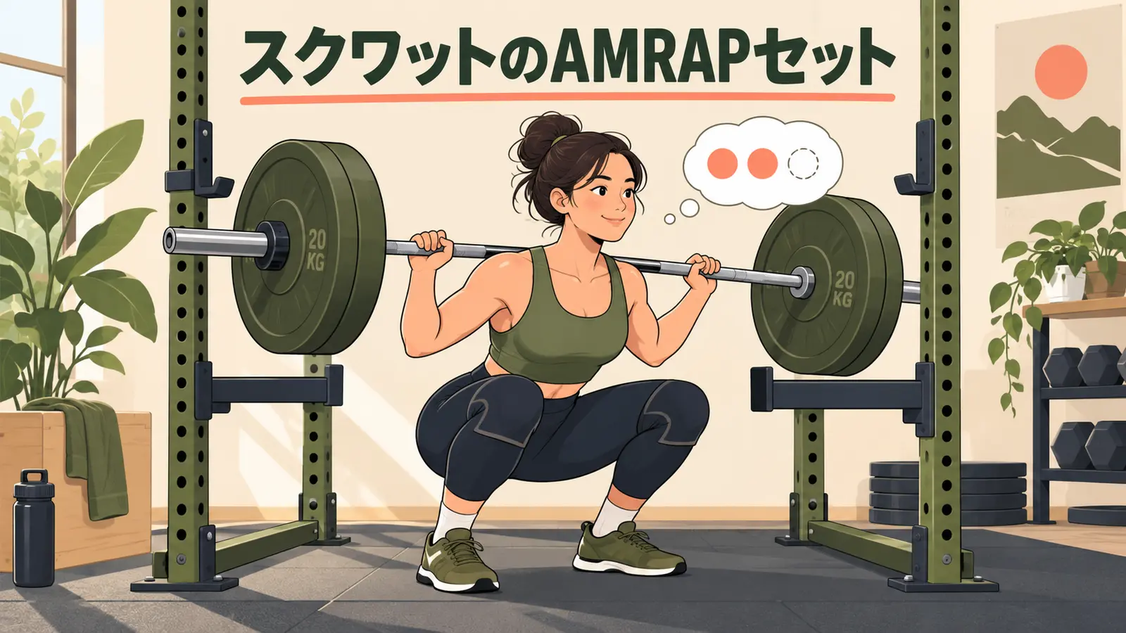 スクワットのAMRAPセット:回数・重量・安全な止め方