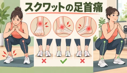 スクワットで足首が痛い原因｜前側・内側・外側の対処法