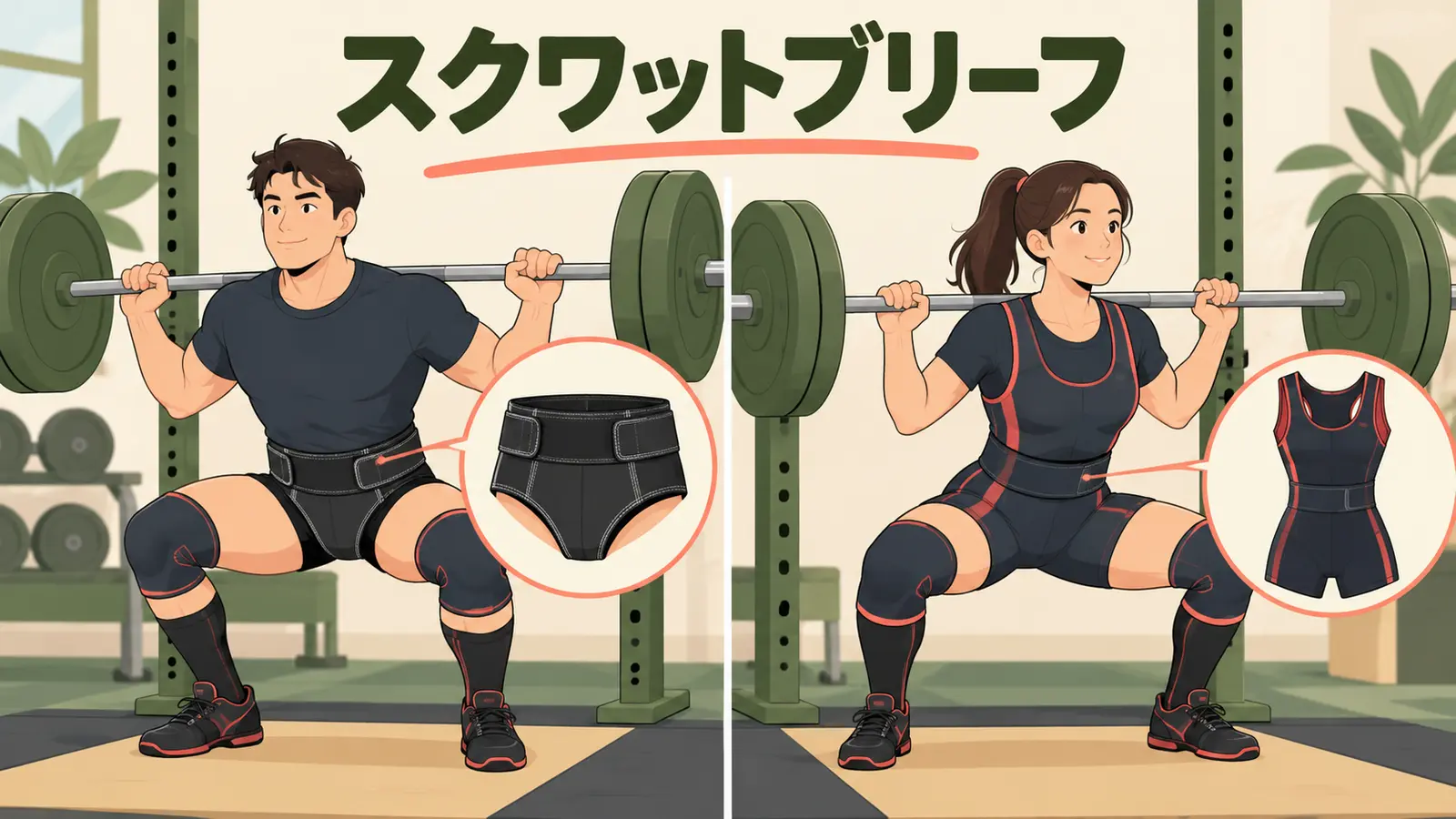 スクワットブリーフとは?スーツとの違い・使い方・注意点