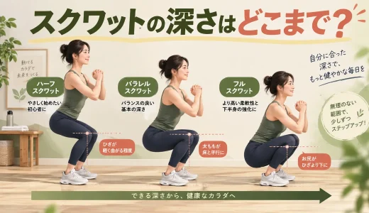 スクワットはどこまでしゃがむ？パラレル・フル・ハーフの深さの違い
