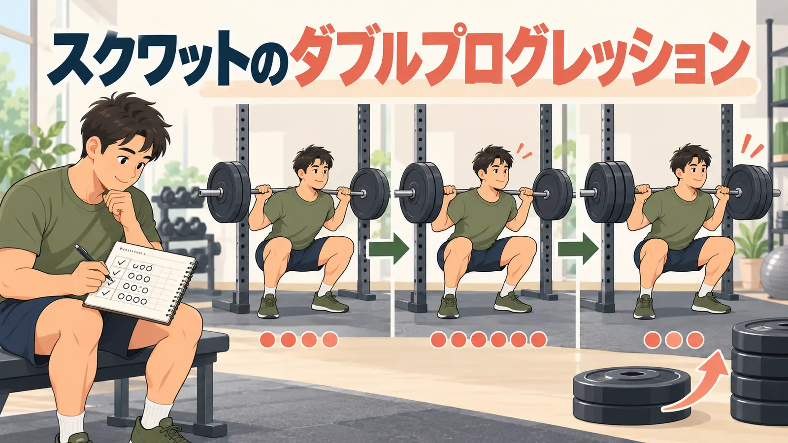 ダブルプログレッションを行う様子
