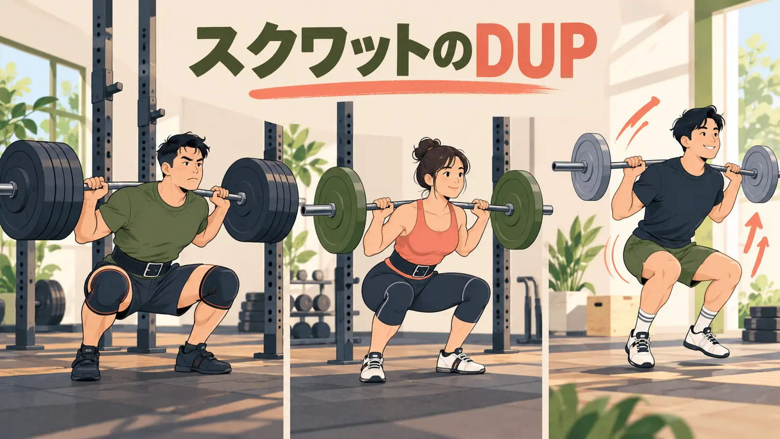 スクワットのDUP:日ごとに重量・回数を変える方法