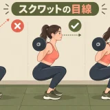 スクワット中の頭と視線