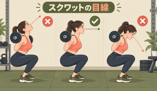 スクワットの目線はどこ？首を反らさない視線と頭の位置