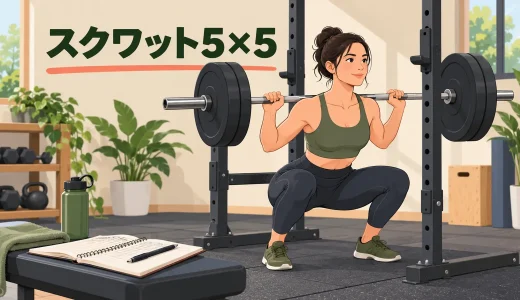 スクワット5×5のやり方｜重量設定・休憩と伸び悩み時の調整