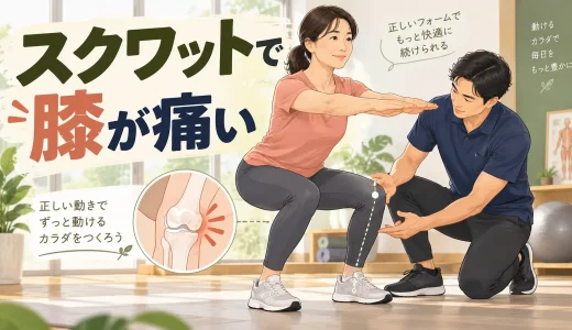 スクワットで膝が痛い原因は？膝が前に出る・内側へ入るときの対処