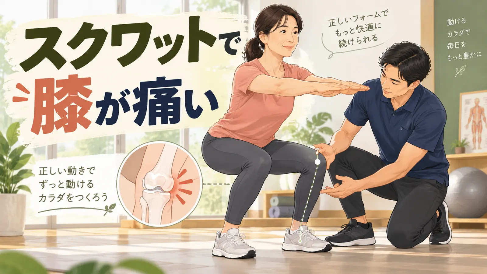 スクワット中の膝の痛み