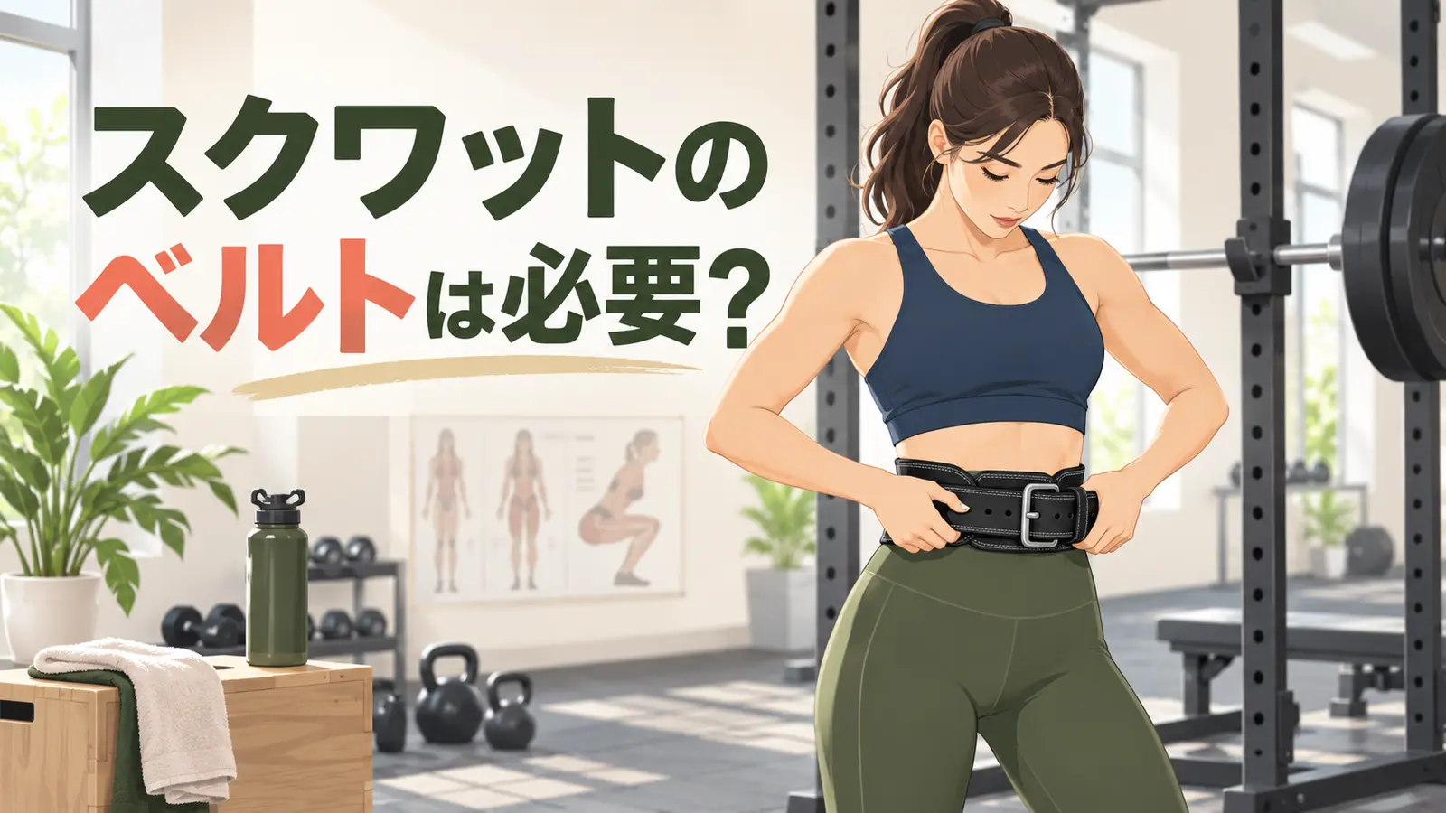 スクワット用リフティングベルトを確認するアイキャッチ